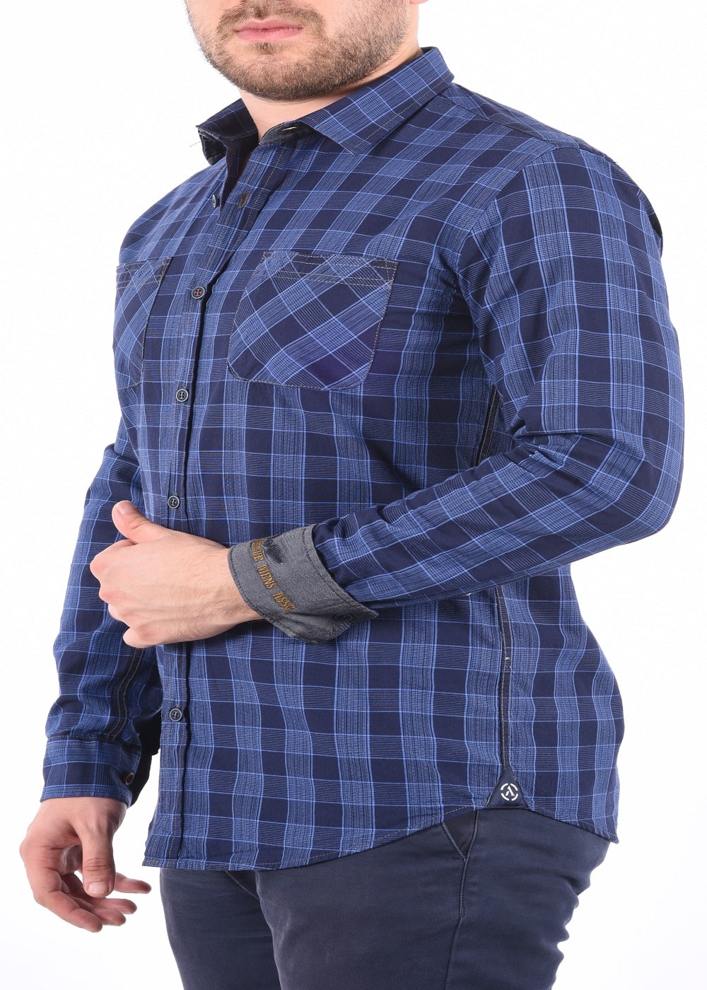 ARMA Men Shirts %100 Cotton Plaid Woven