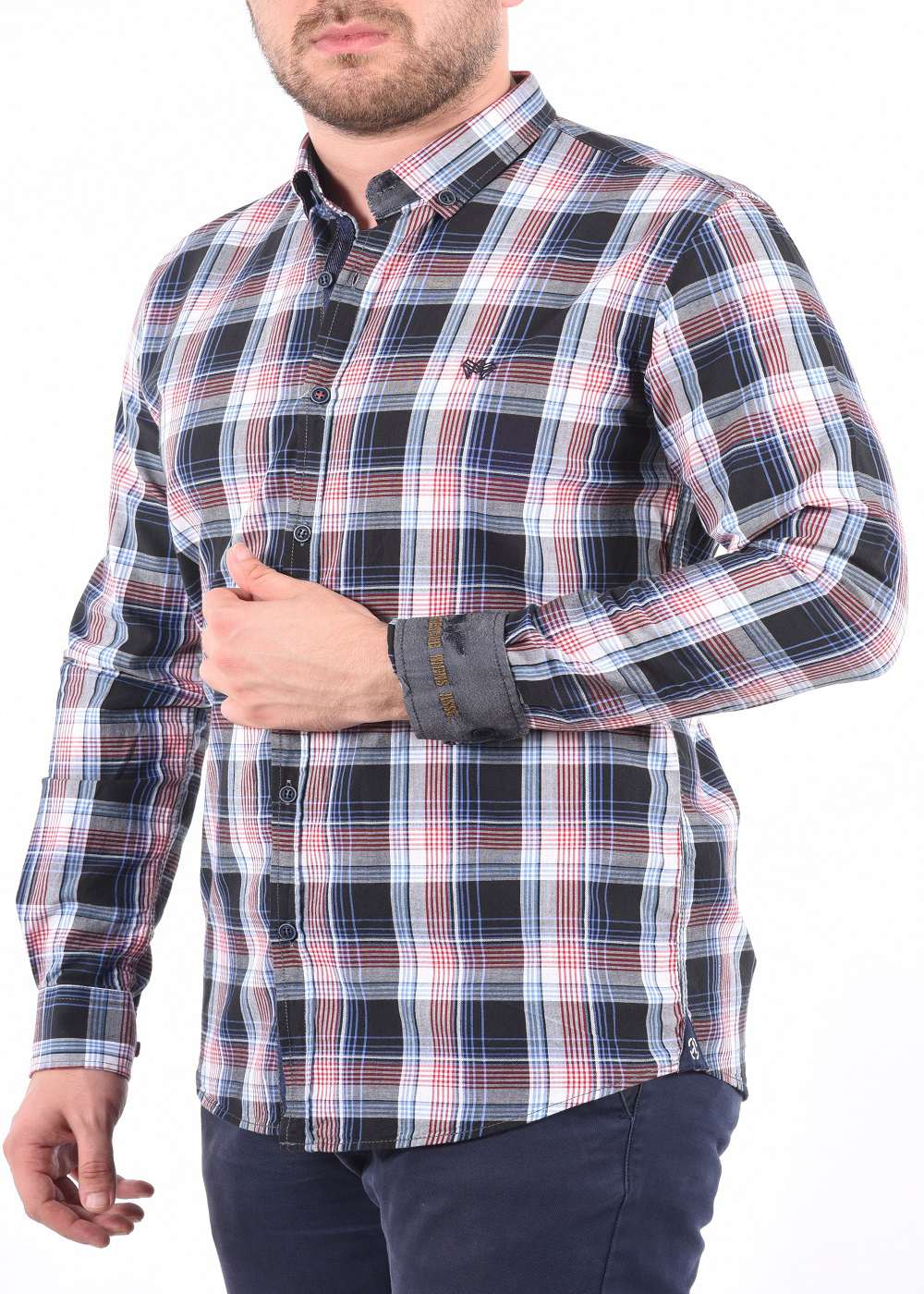 ARMA Men Shirts %100 Cotton Plaid Woven