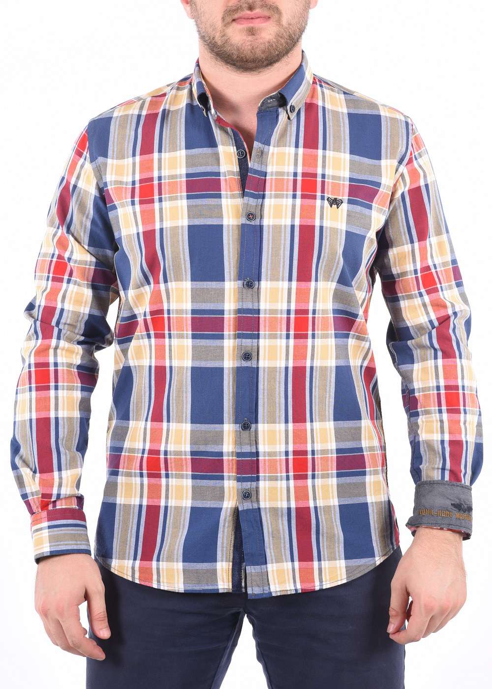 ARMA Men Shirts %100 Cotton Plaid Woven