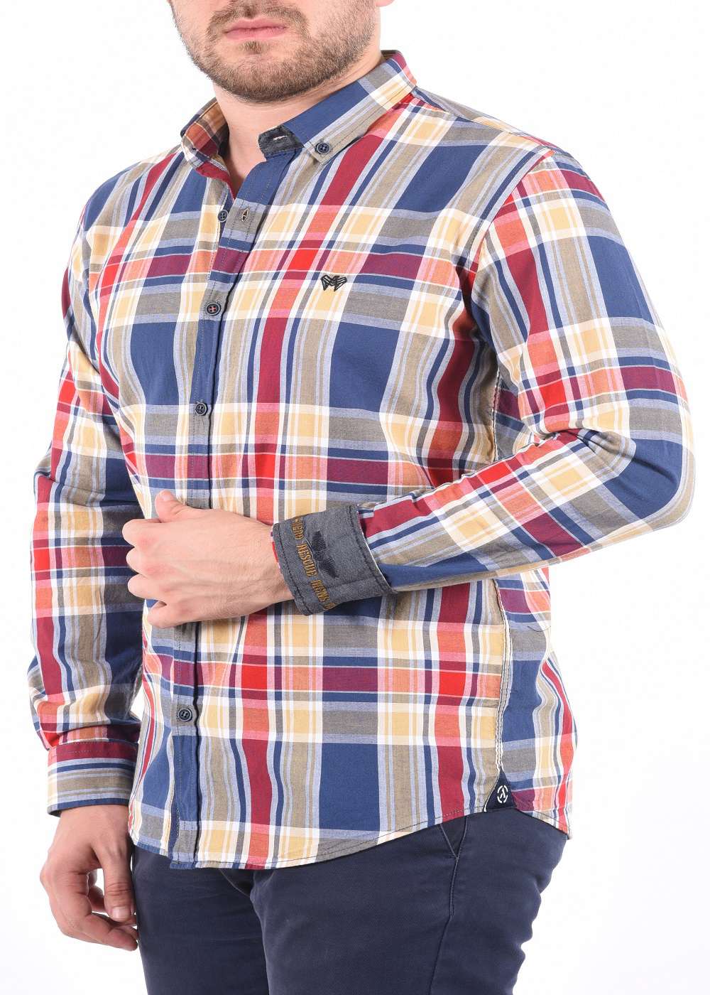 ARMA Men Shirts %100 Cotton Plaid Woven