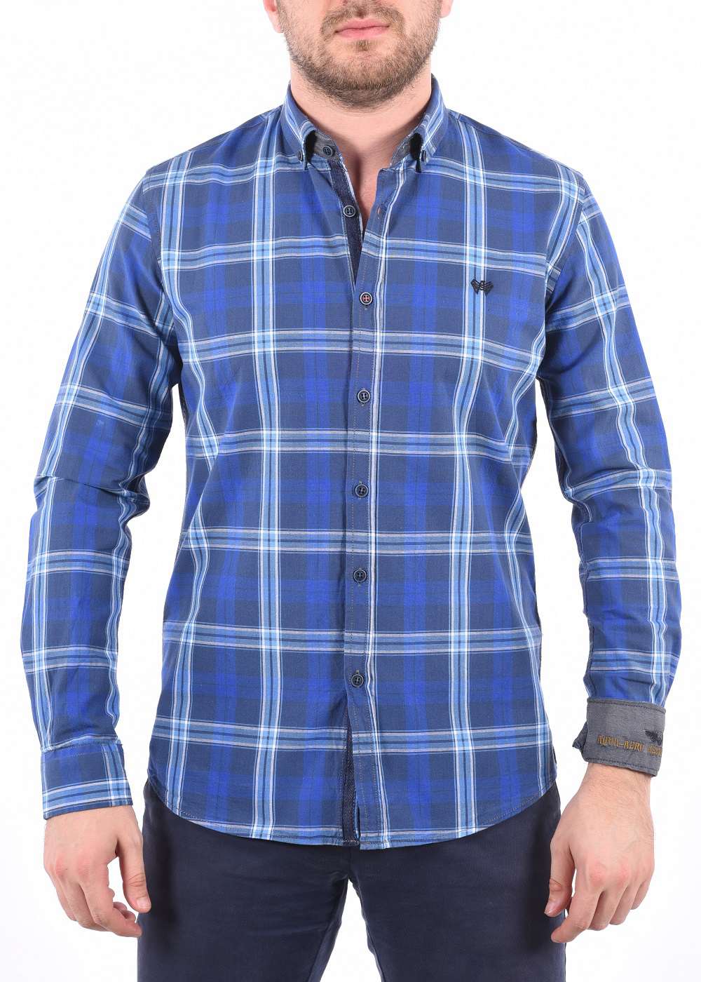 ARMA Men Shirts %100 Cotton Plaid Woven