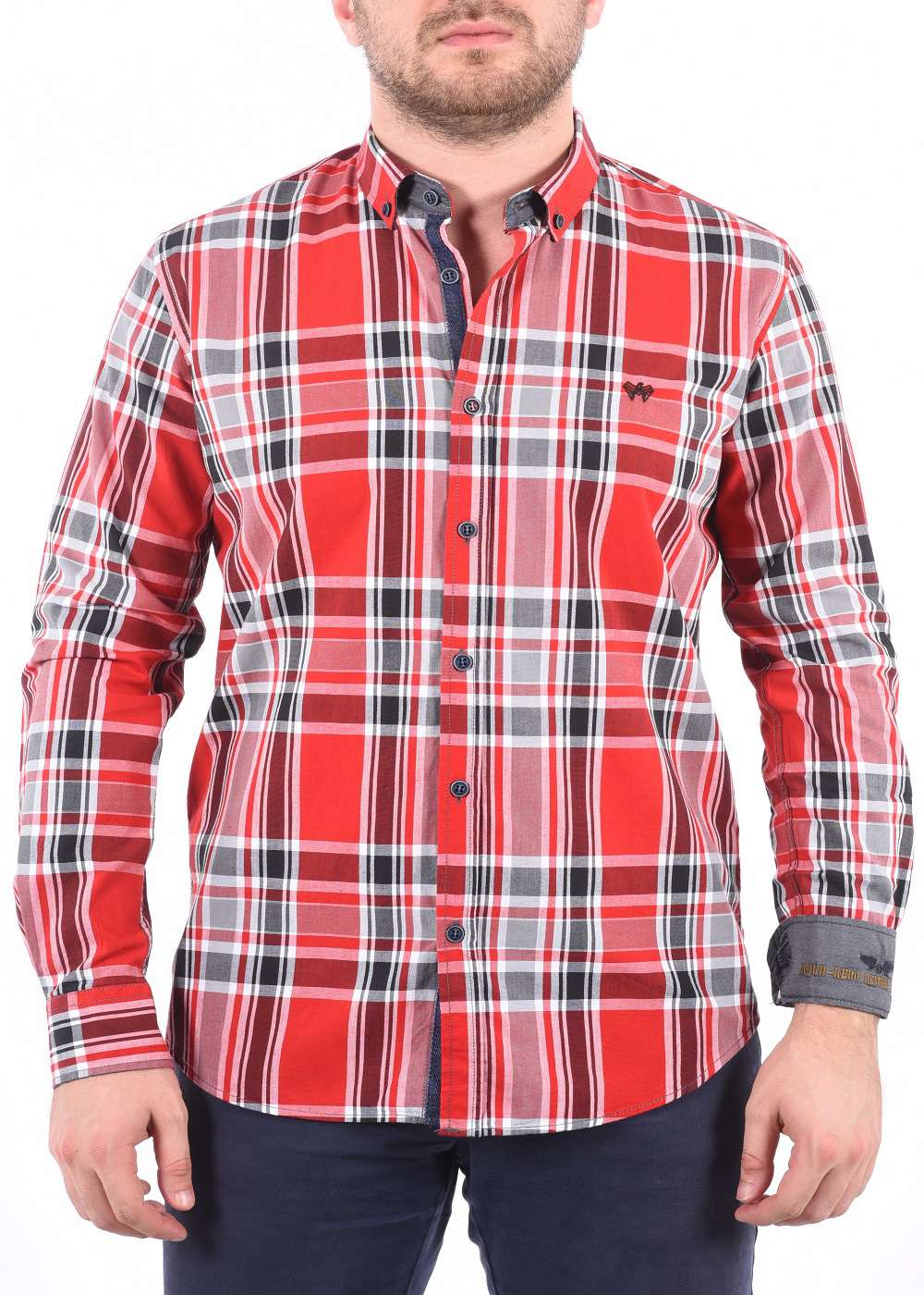 ARMA Men Shirts %100 Cotton Plaid Woven