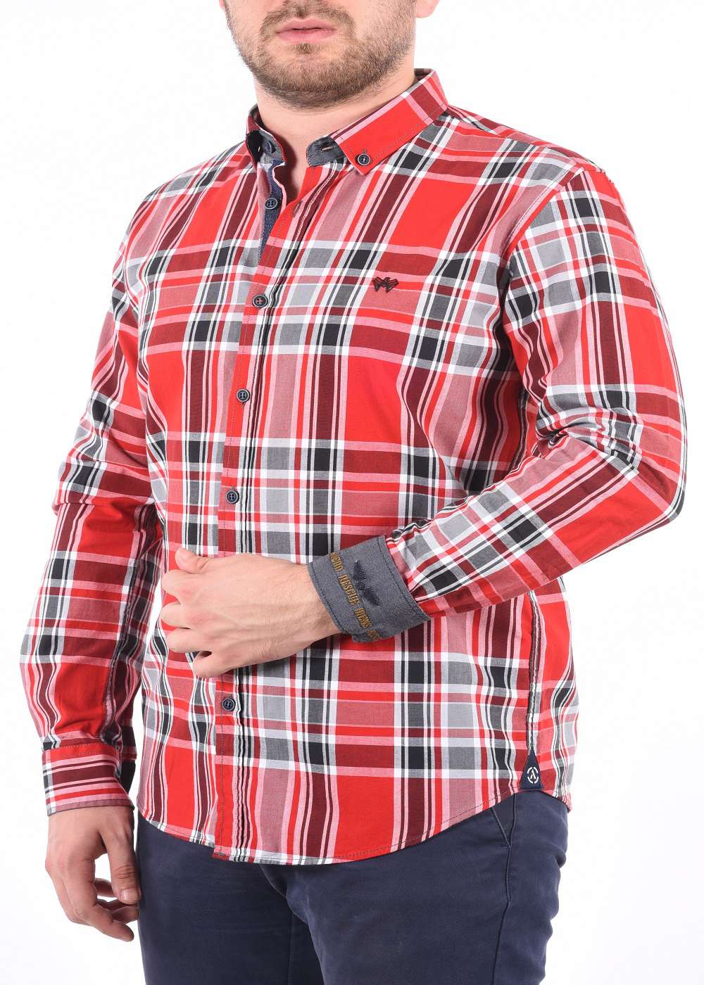 ARMA Men Shirts %100 Cotton Plaid Woven