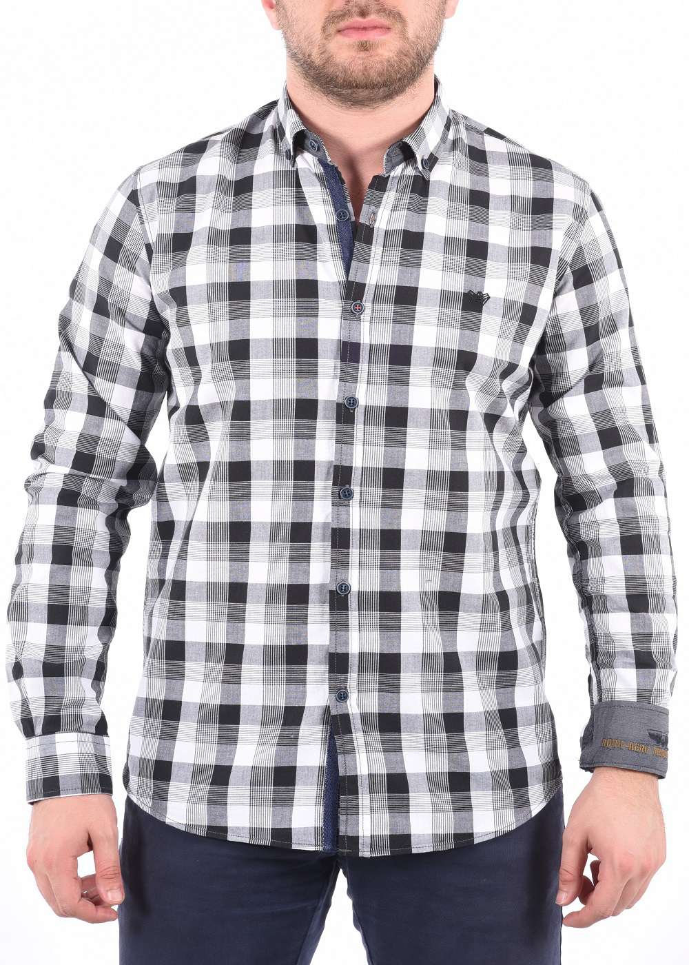 ARMA Men Shirts %100 Cotton Plaid Woven