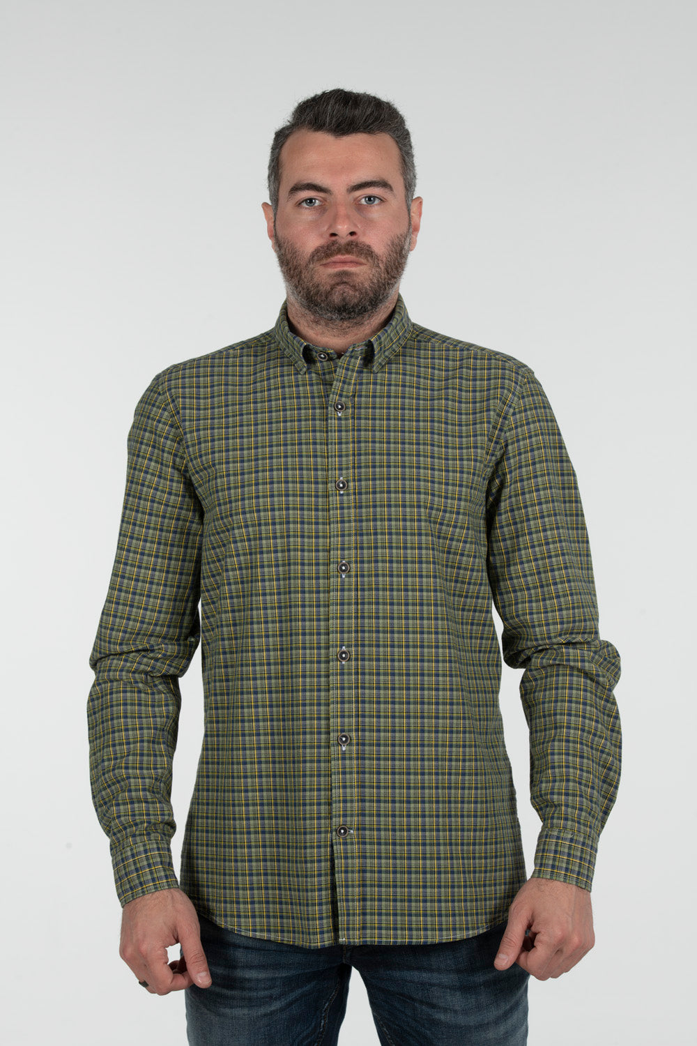 ARMA Men Shirts %100 Cotton Plaid Woven
