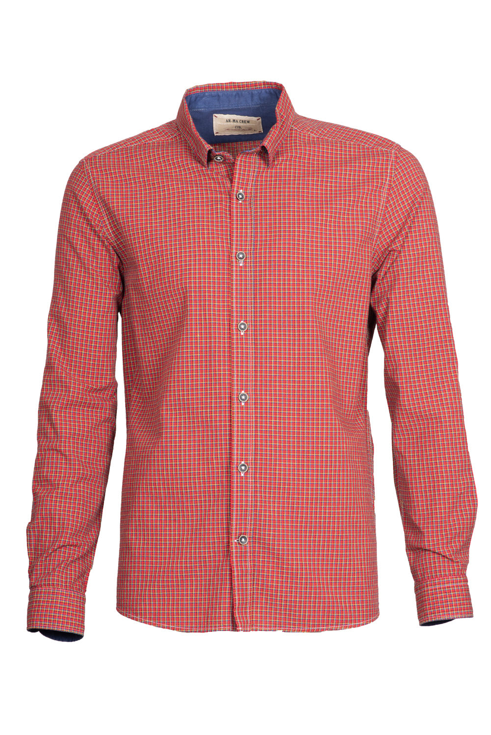 ARMA Men Shirts %100 Cotton Plaid Woven