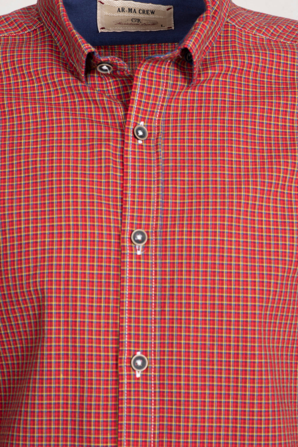 ARMA Men Shirts %100 Cotton Plaid Woven