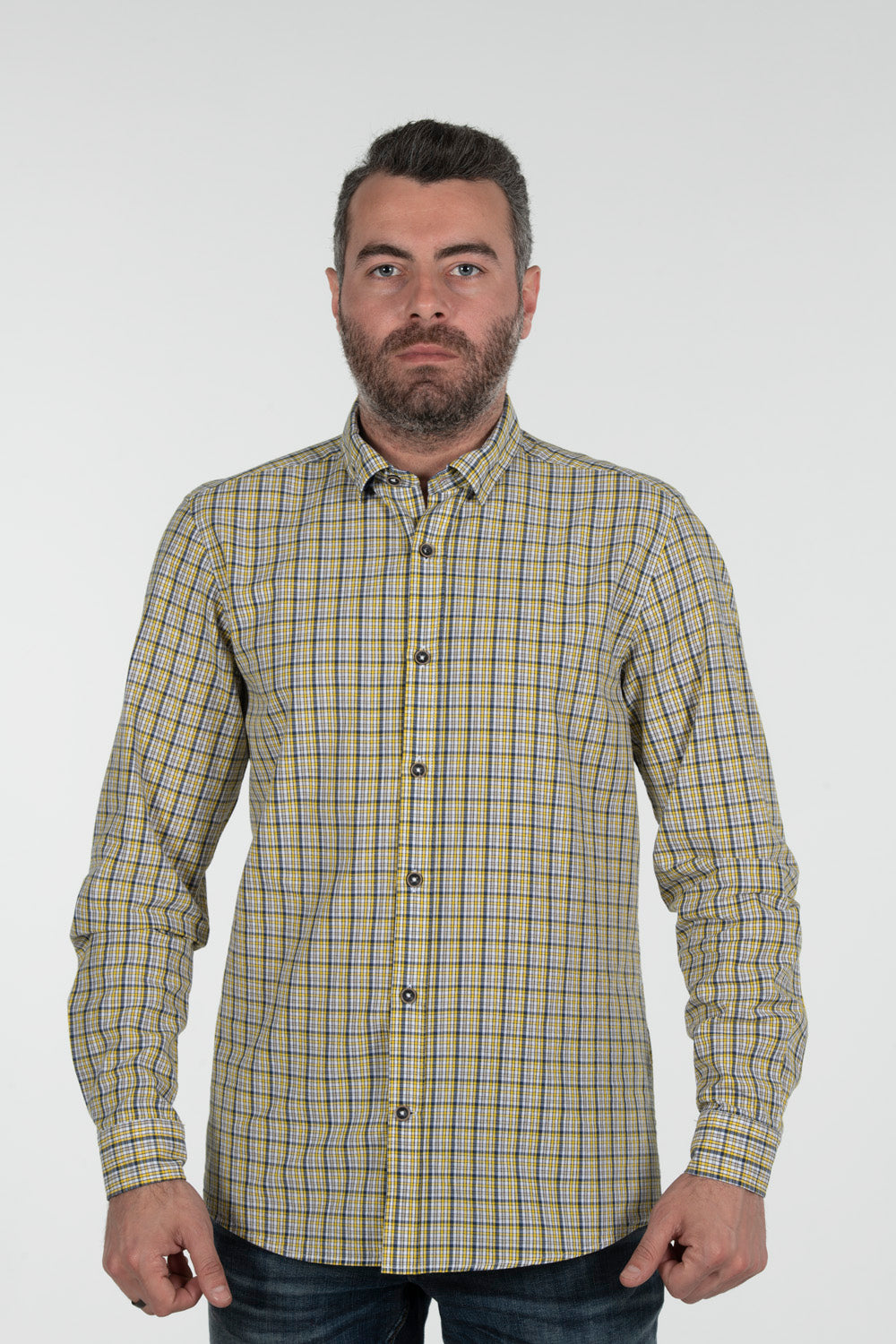 ARMA Men Shirts %100 Cotton Plaid Woven