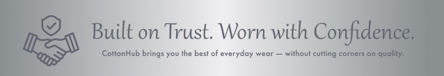 Text and logo with 'CottonHub' branding on a gray background