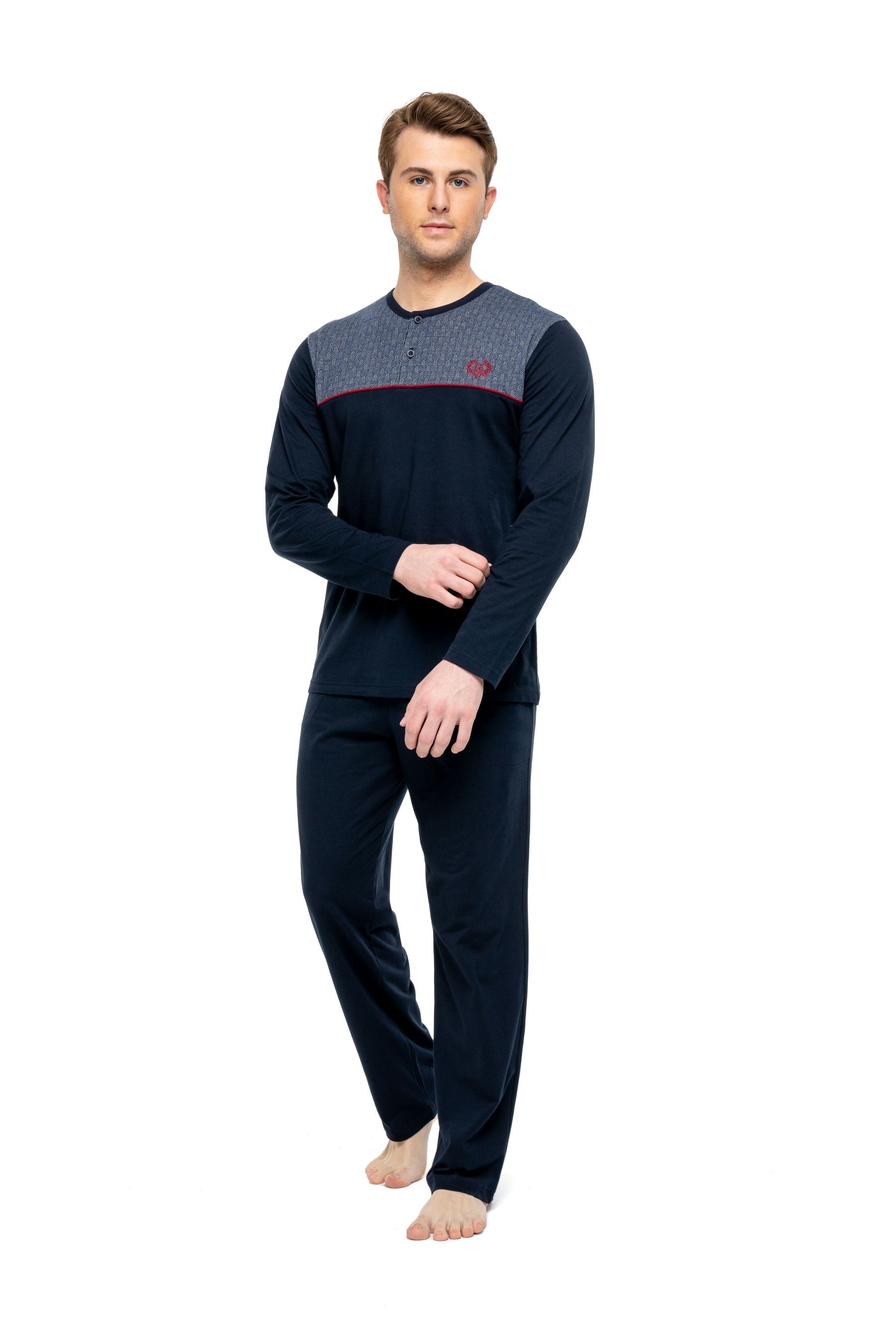 MOD Men Button Placket Pajama Set