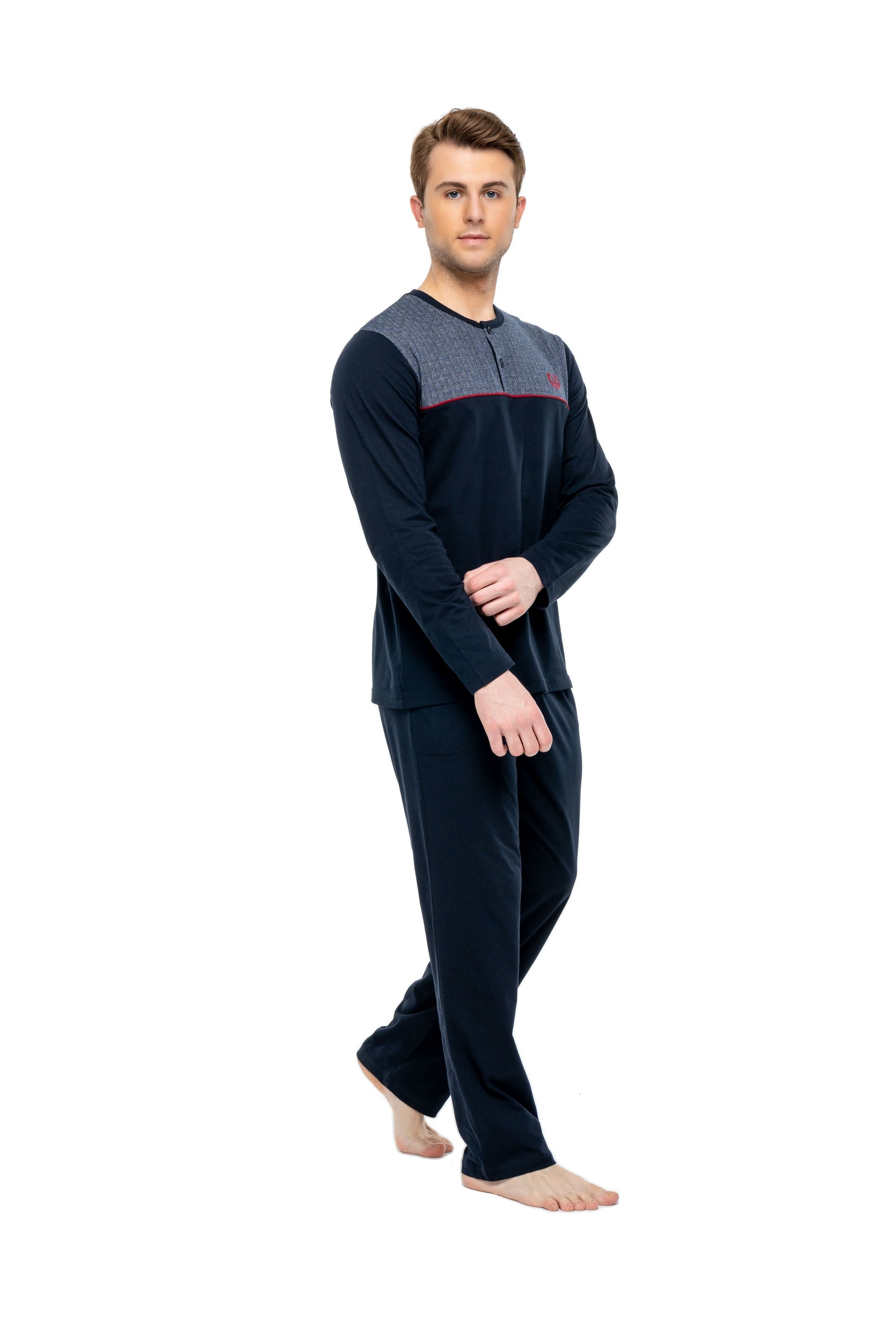 MOD Men Button Placket Pajama Set