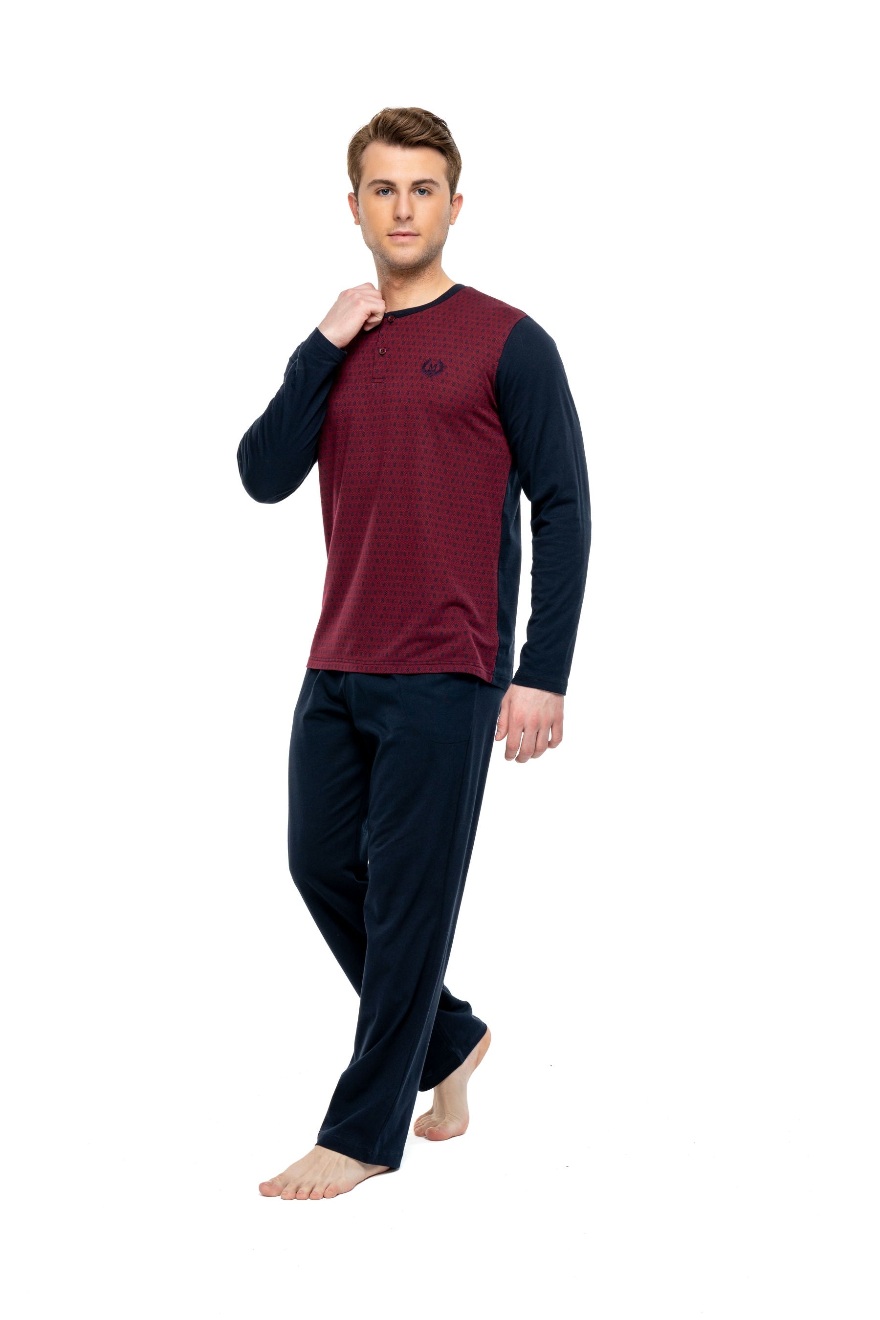MOD Men Button Placket Pajama Set