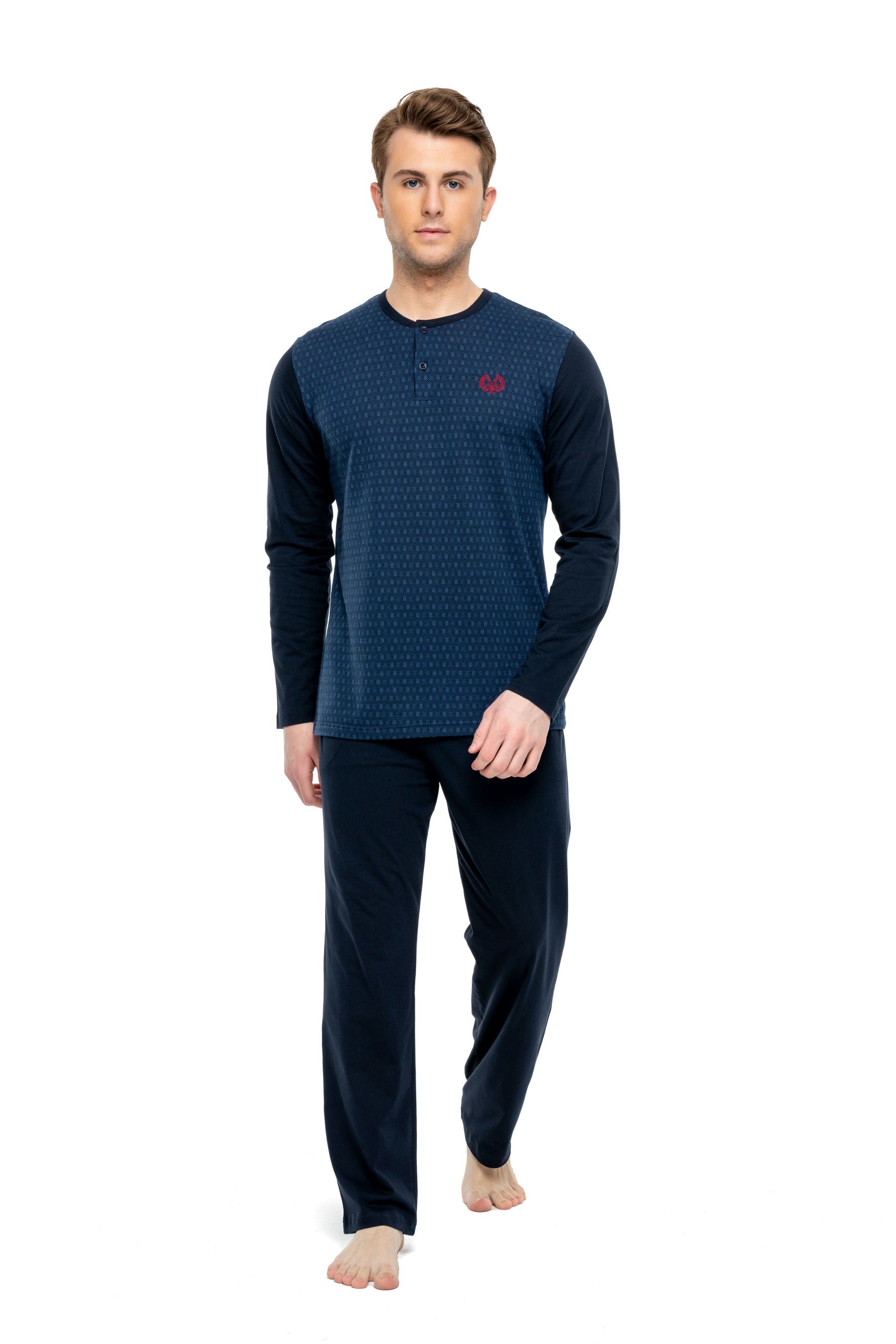 MOD Men Button Placket Pajama Set