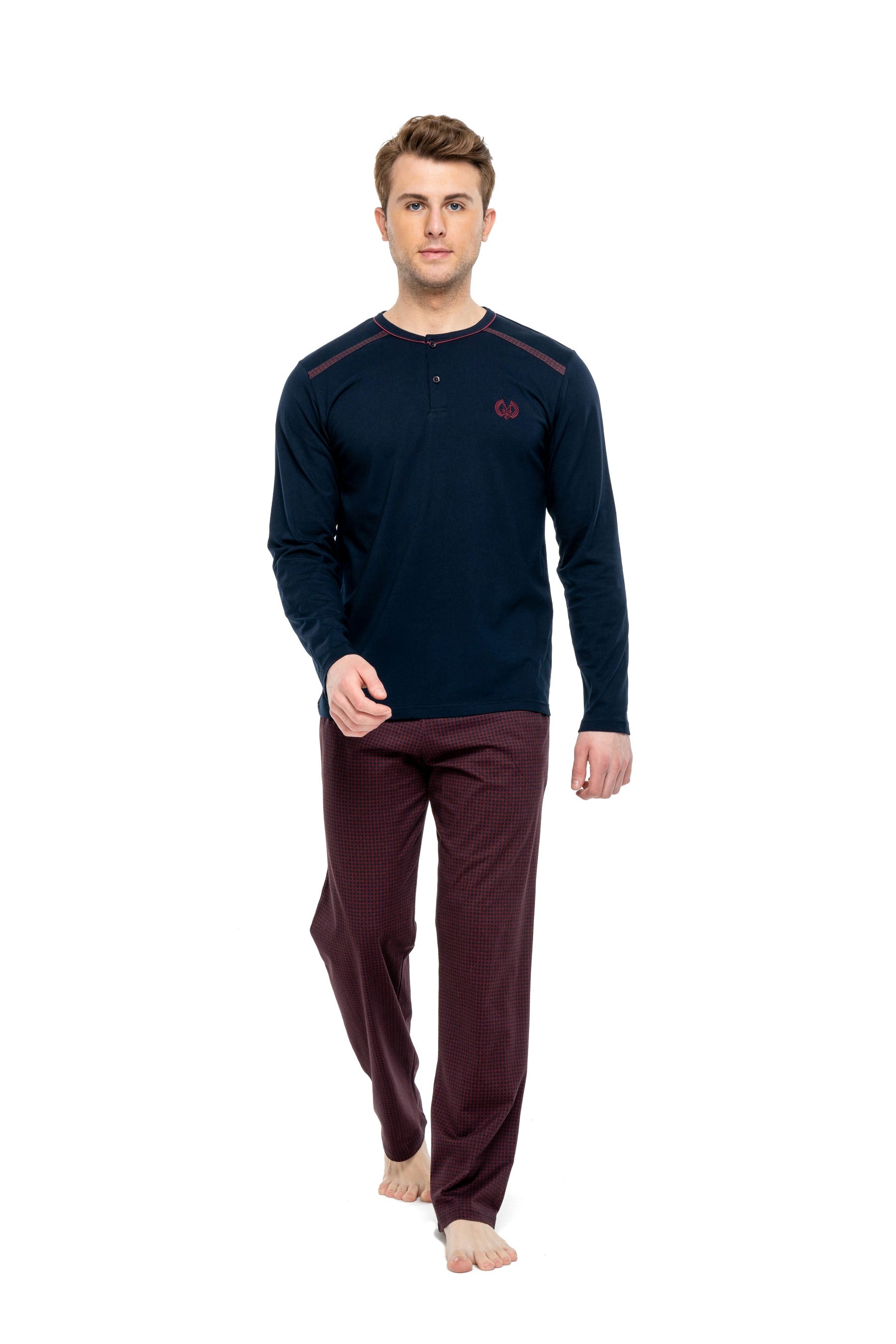 MOD Men Button Placket Pajama Set