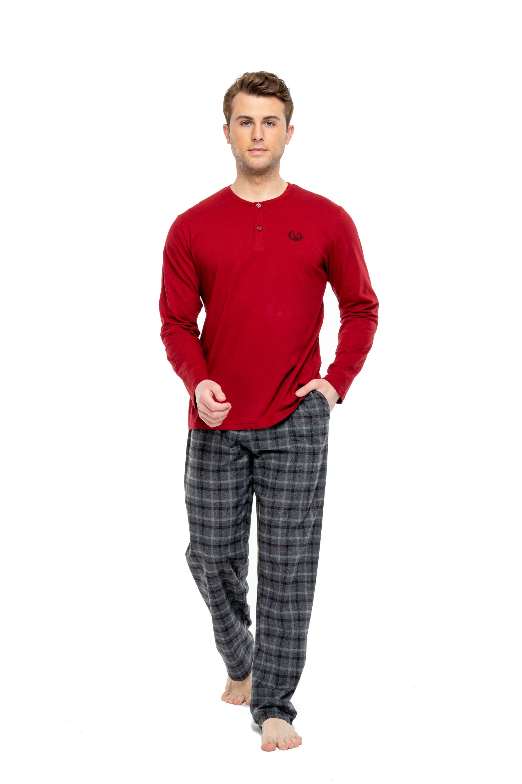 MOD Men Button Placket Pajama Set