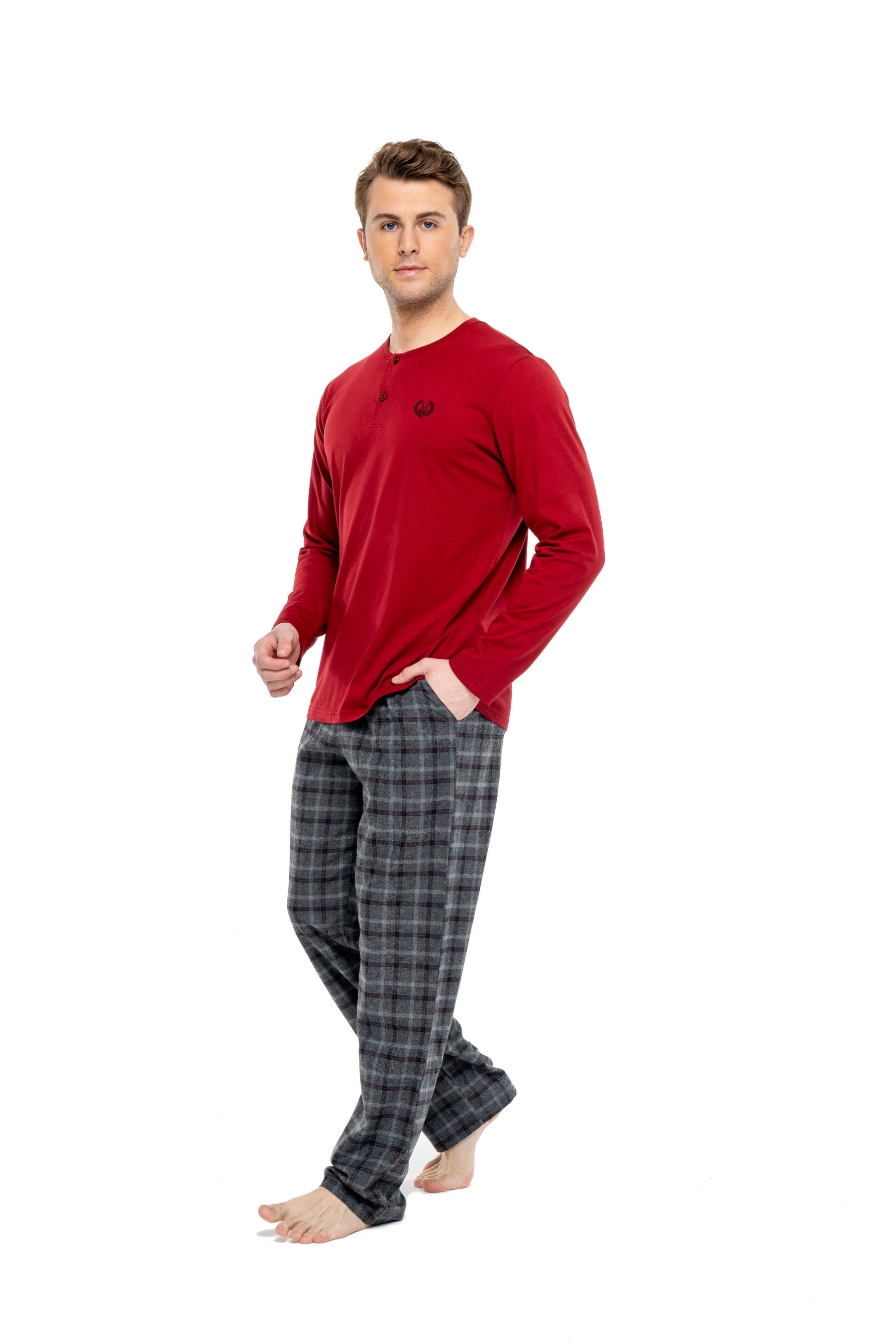 MOD Men Button Placket Pajama Set