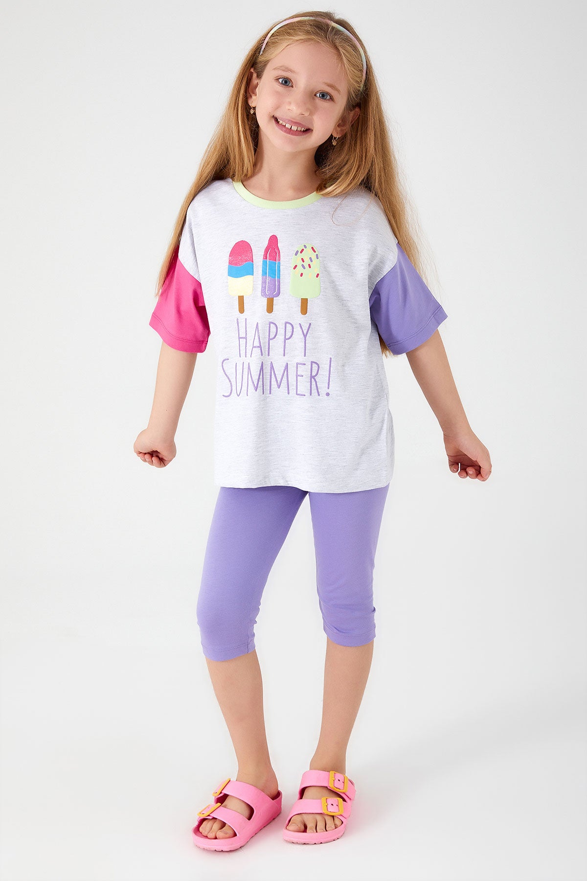 RolyPoly Girls Capri Pajamas Set Melange Supreme