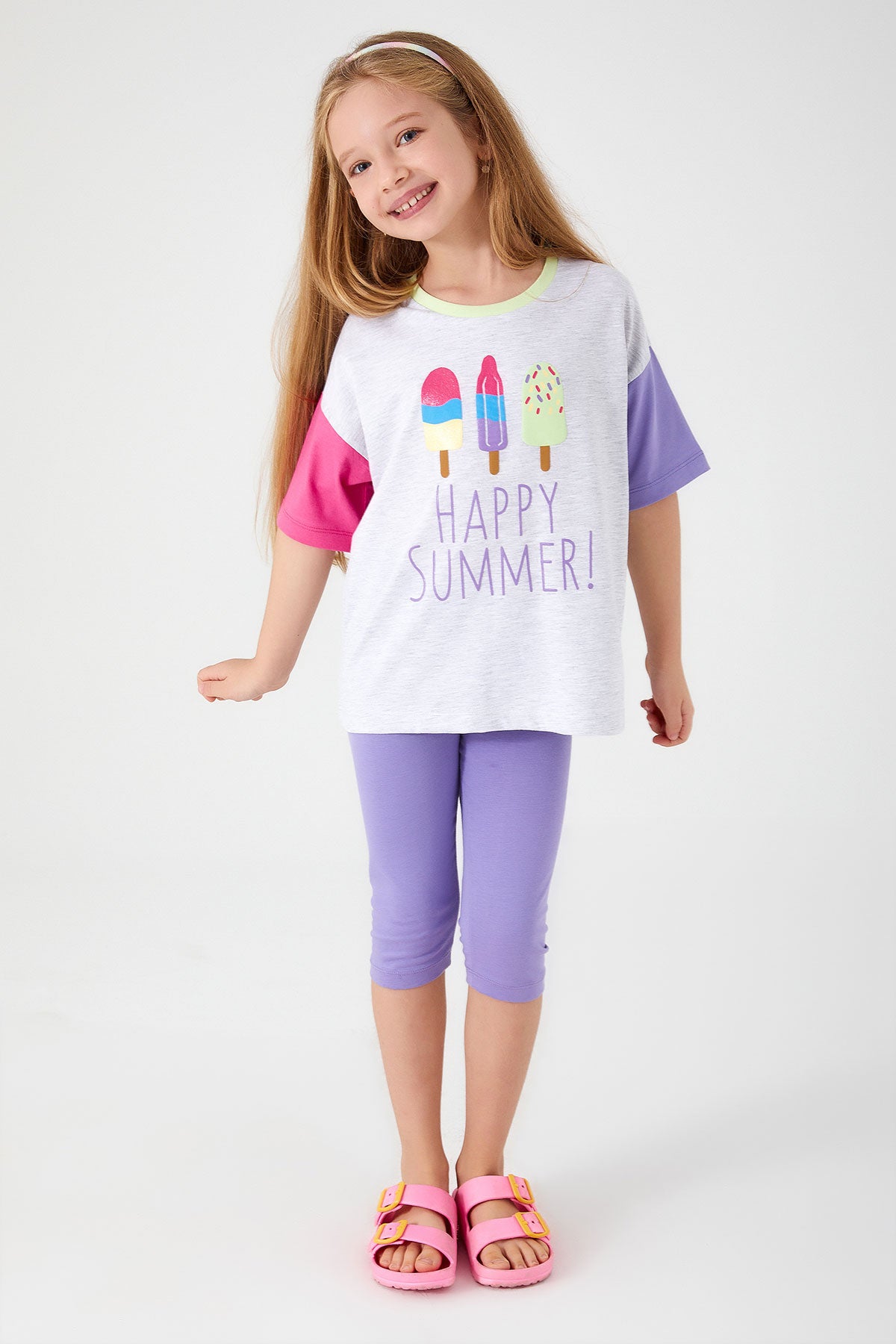 RolyPoly Girls Capri Pajamas Set Melange Supreme