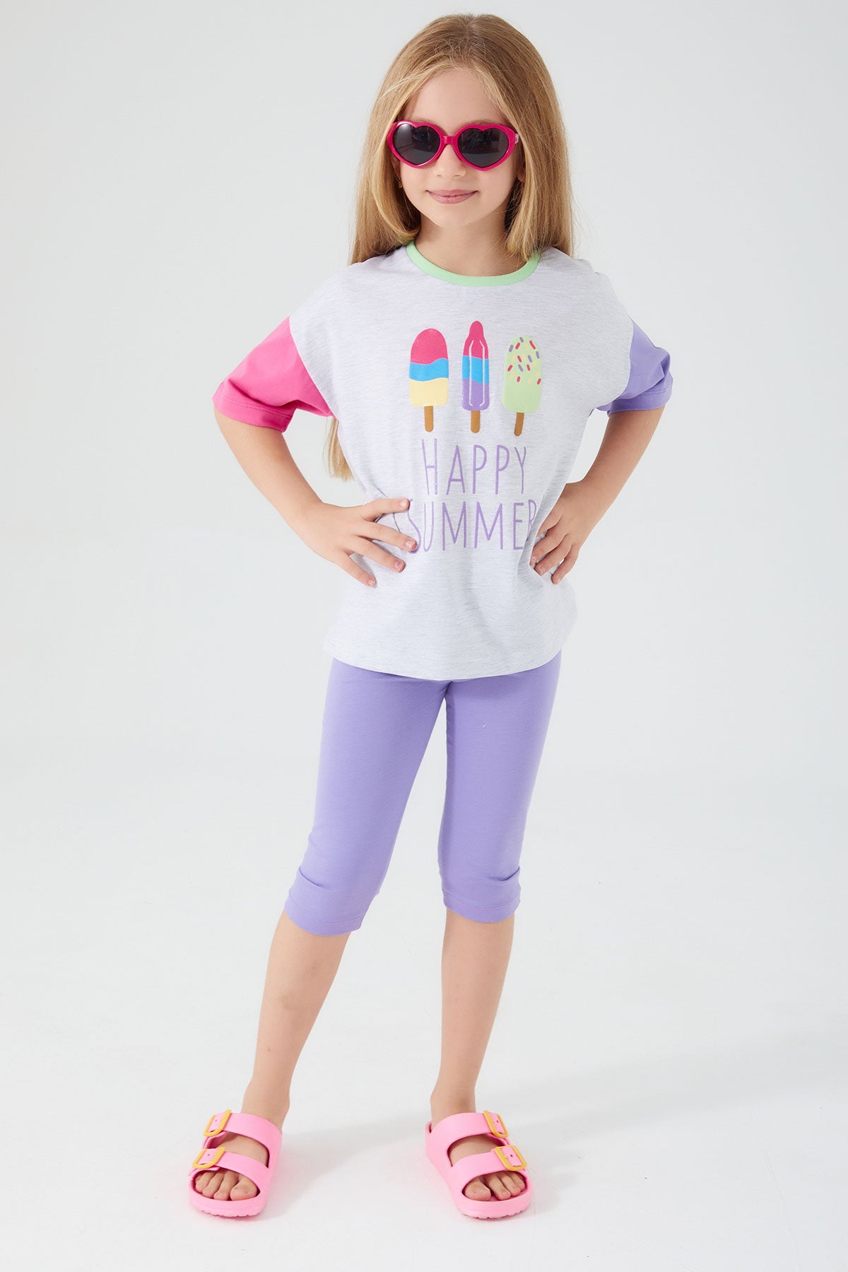 RolyPoly Girls Capri Pajamas Set Melange Supreme