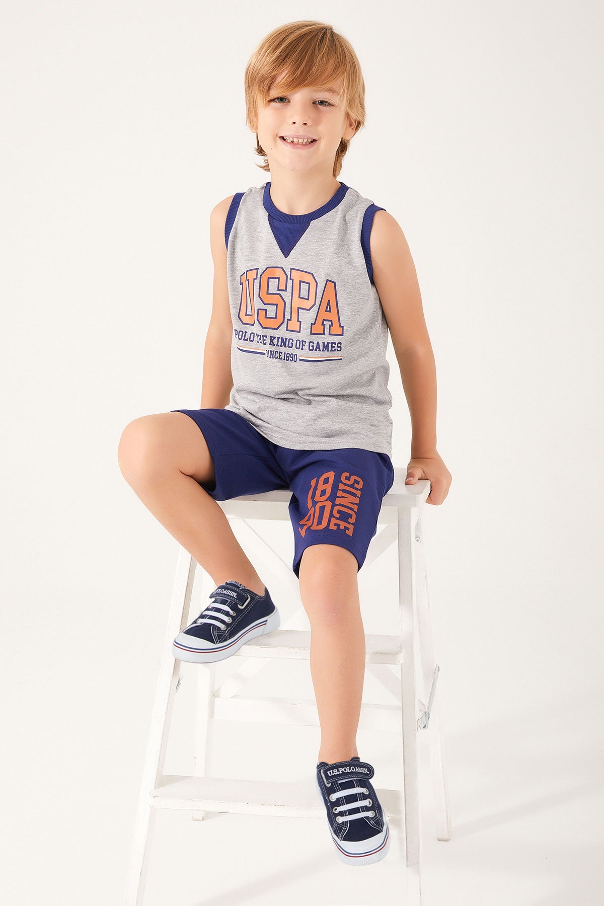 U.S. Polo Kids Boys Two Pieces Pajama Set Melange Supreme