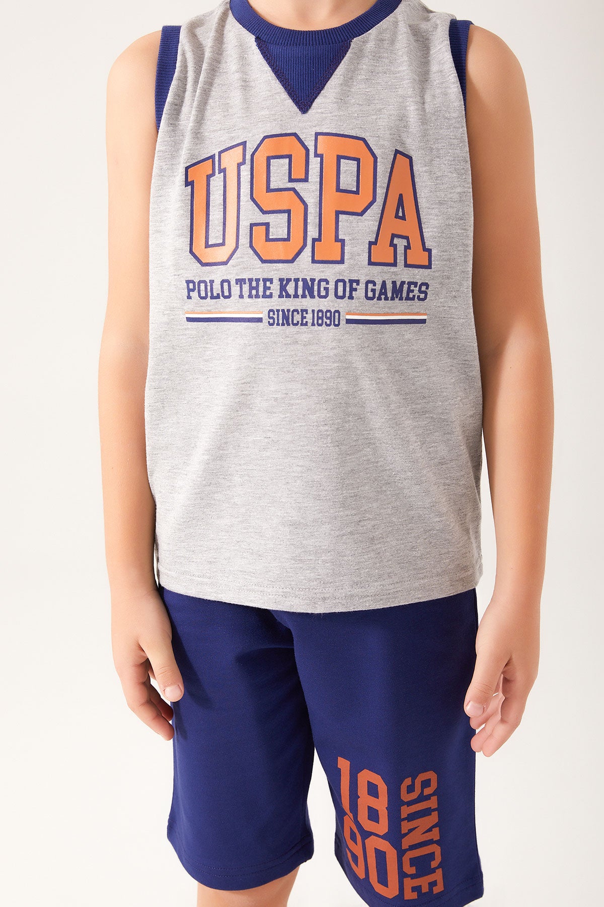 U.S. Polo Kids Boys Two Pieces Pajama Set Melange Supreme