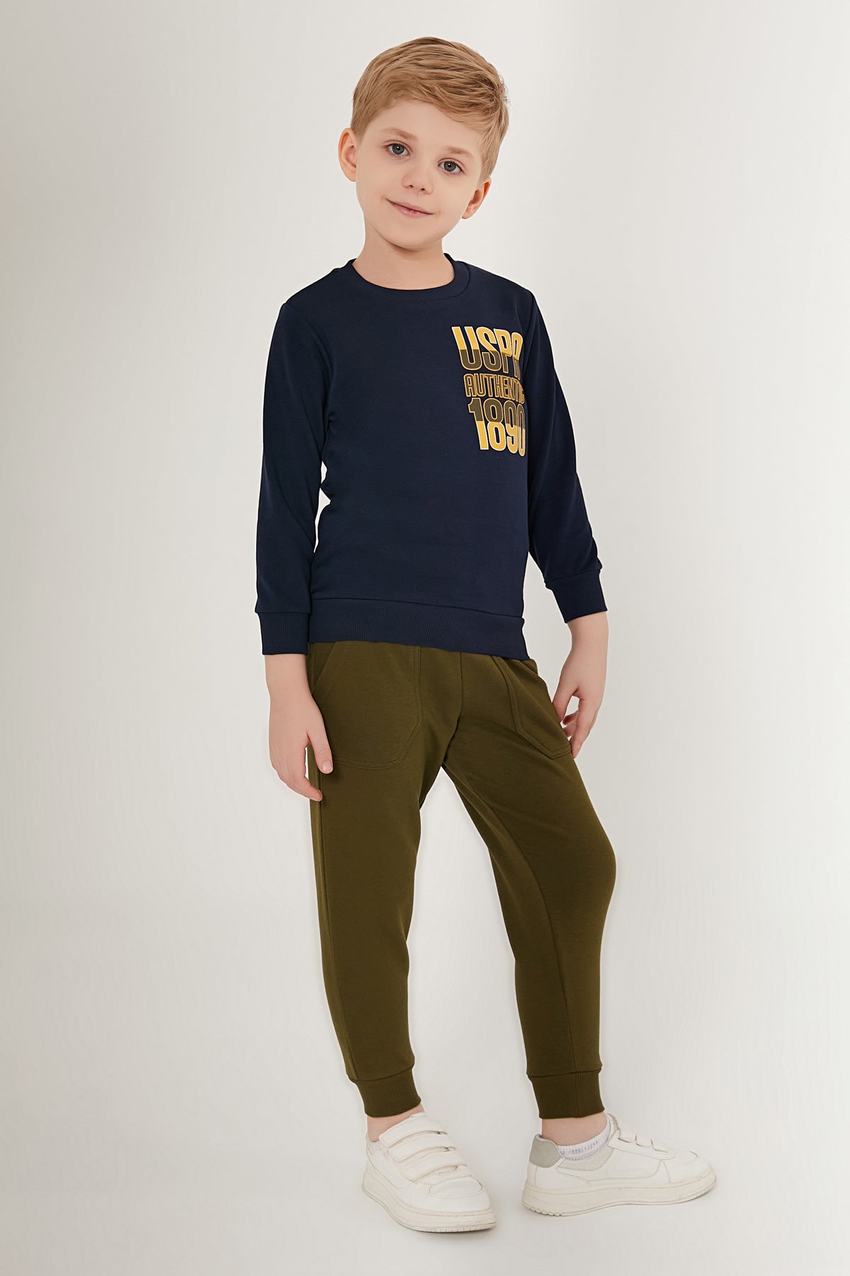 U.S. Polo Kids Boys Pajama Two Pieces Set Three Threads