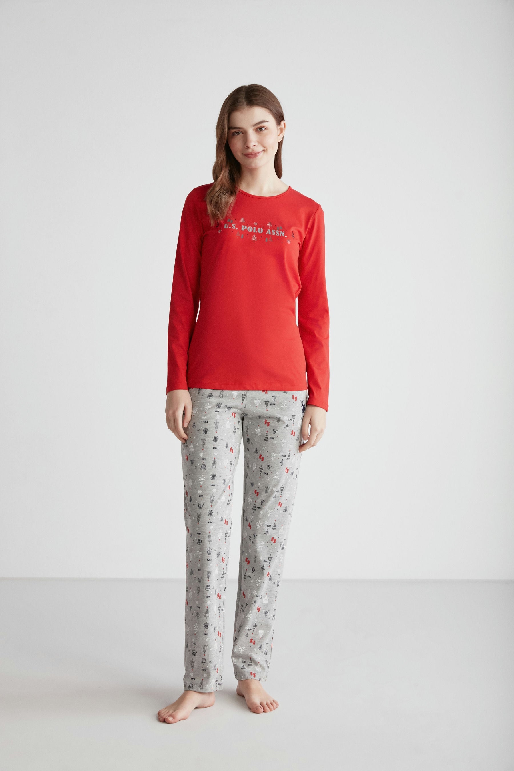 U.S. Polo Women Round Neck Pajama Set