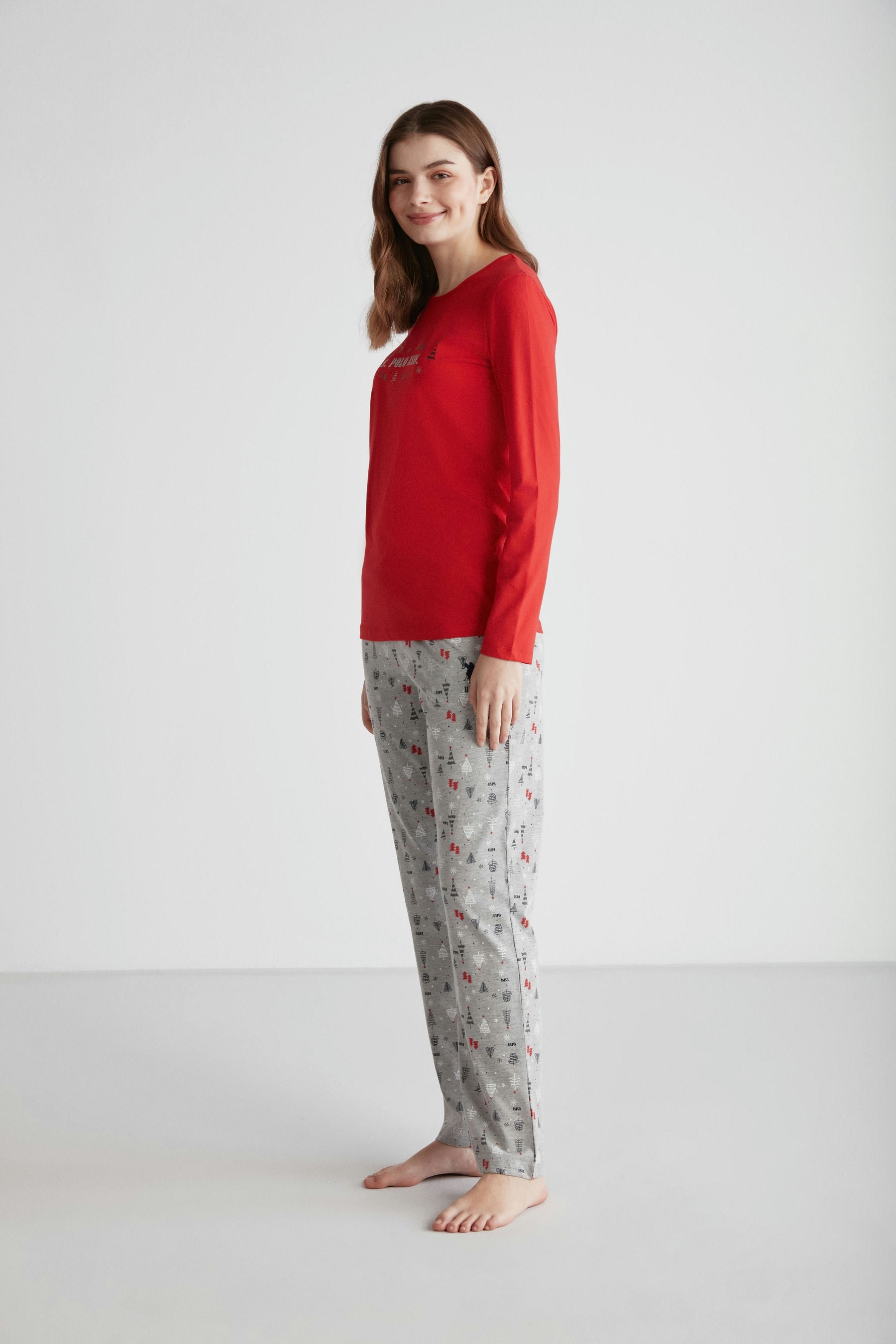 U.S. Polo Women Round Neck Pajama Set