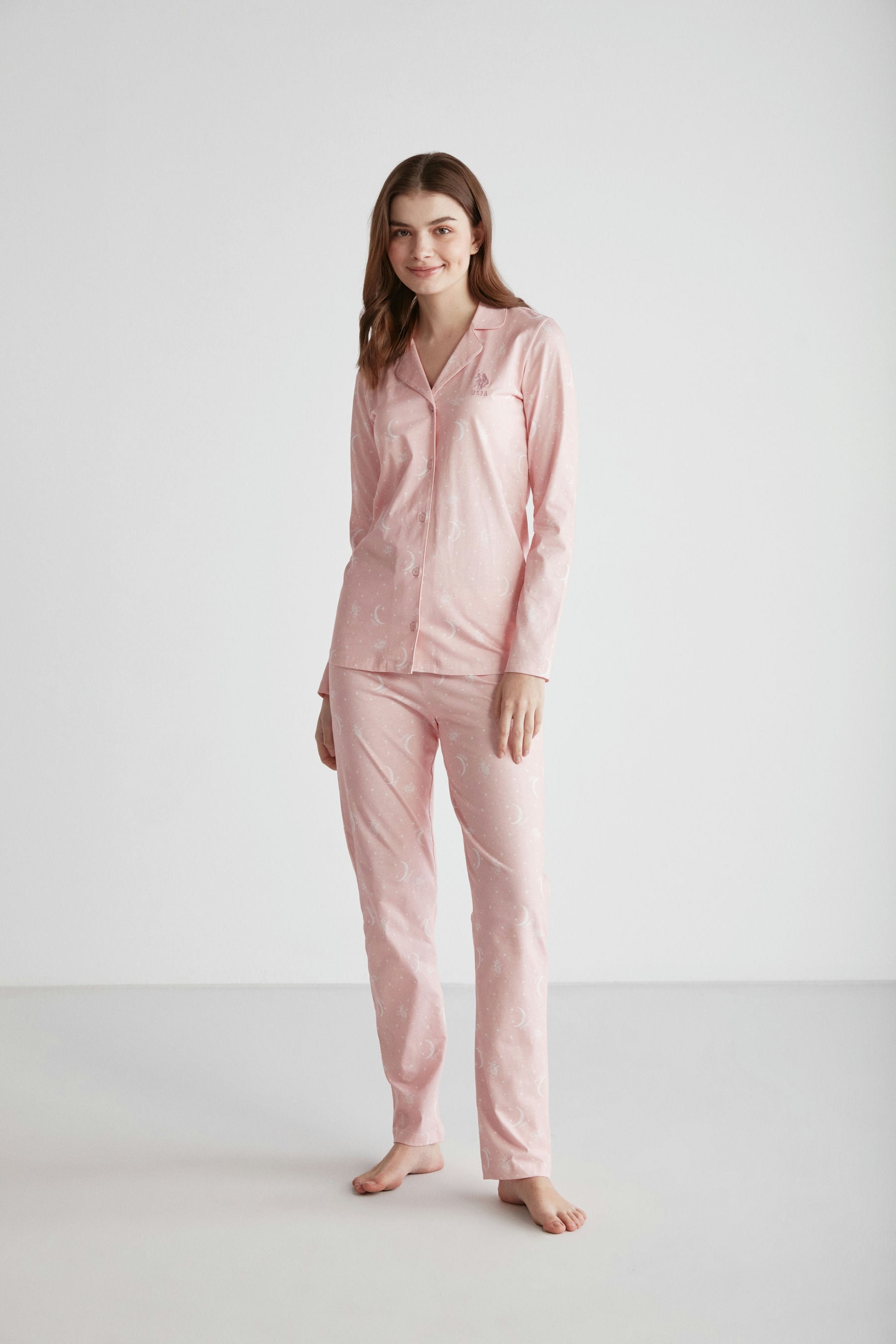 U.S. Polo Women Button Up Pajama Set