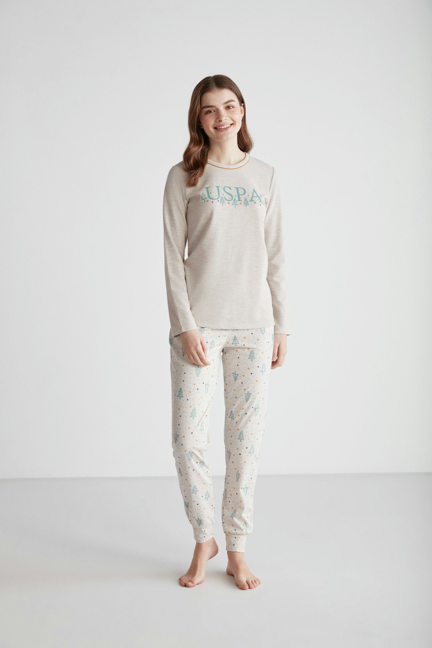 U.S. Polo Women Round Neck Pajama Set