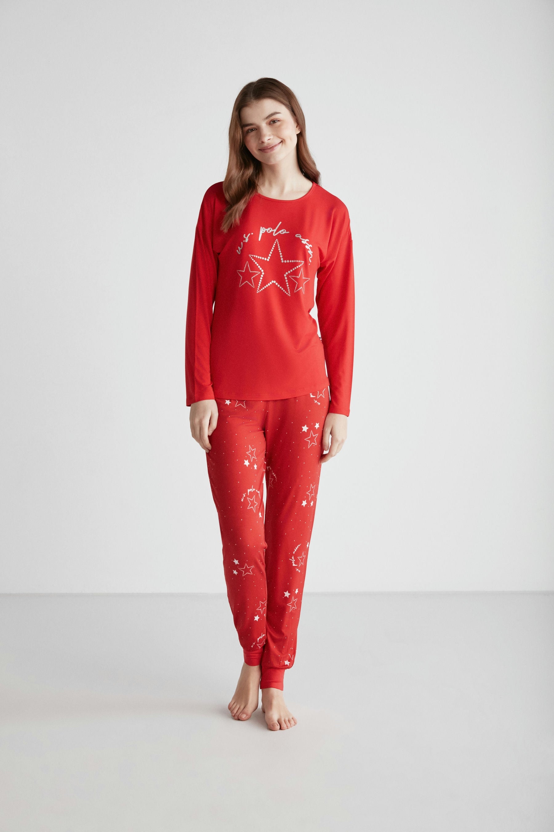 U.S. Polo Women Round Neck Pajama Set