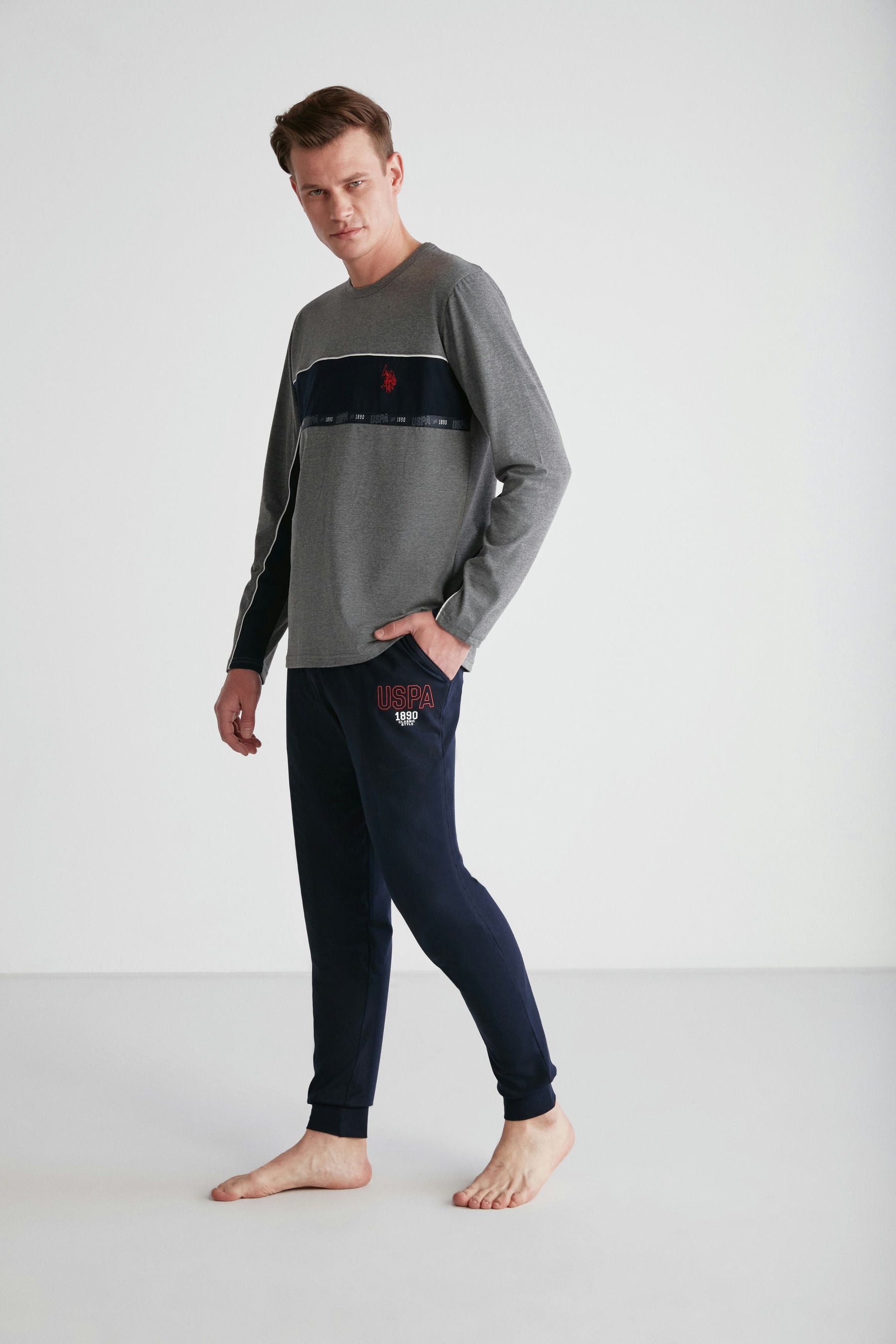 U.S. Polo Men Round Neck Pajama Set