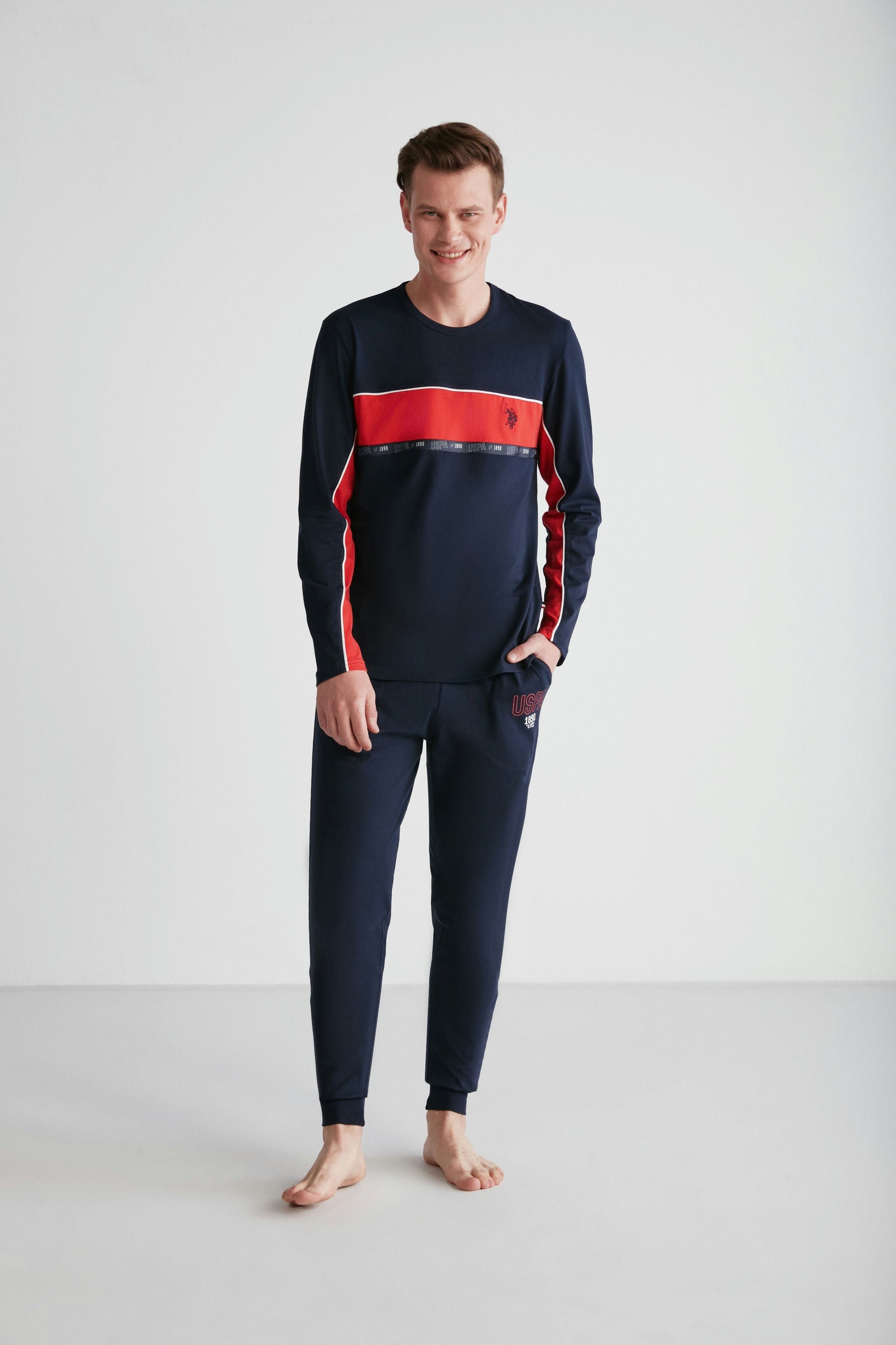 U.S. Polo Men Round Neck Pajama Set
