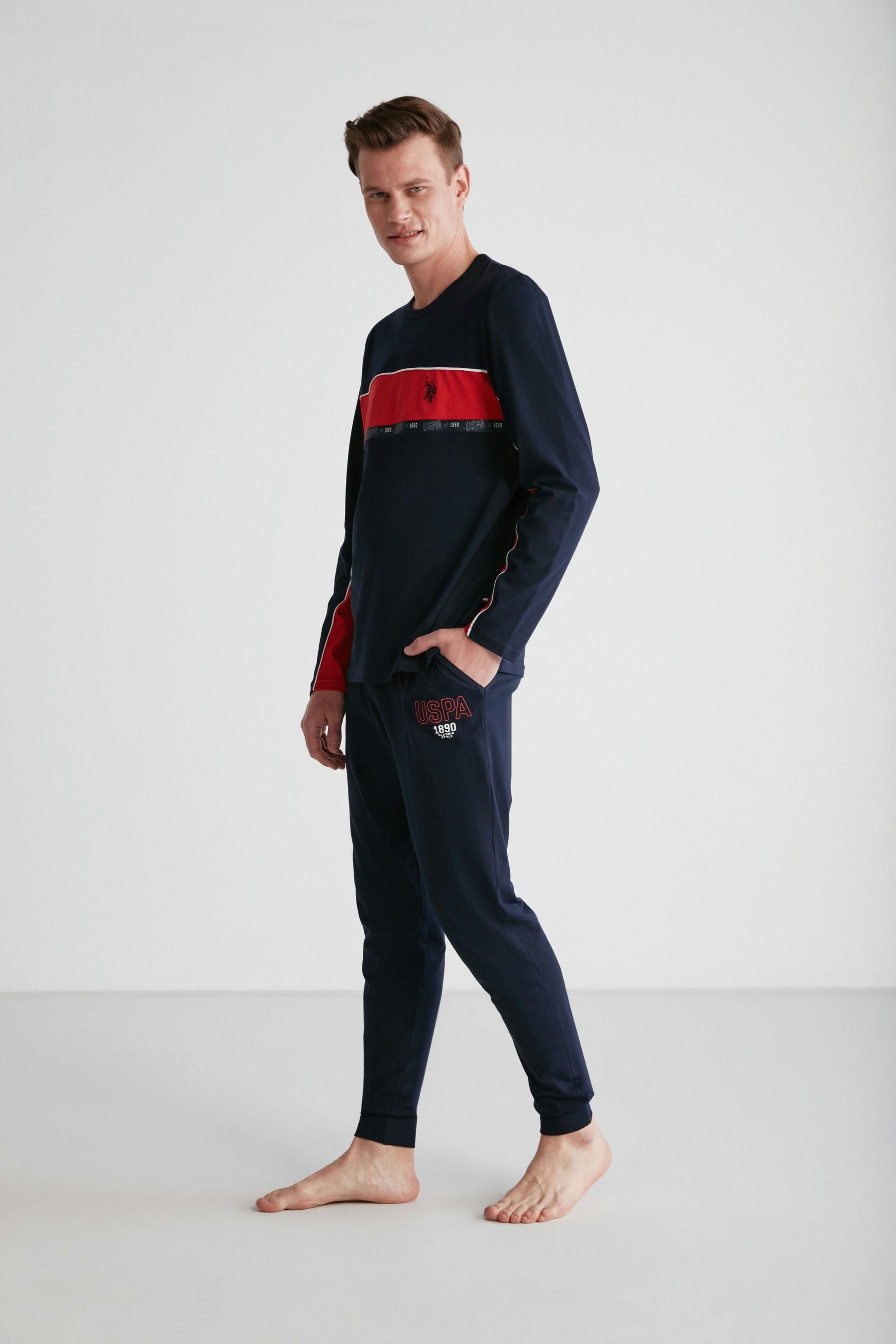U.S. Polo Men Round Neck Pajama Set